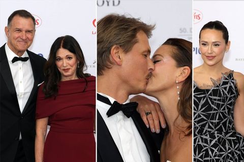 Von Jessica Schwarz gab es einen innigen Kuss für ihren Liebsten. Auch Iris Berben und Elyas M'Barek erschienen mit ihren Part