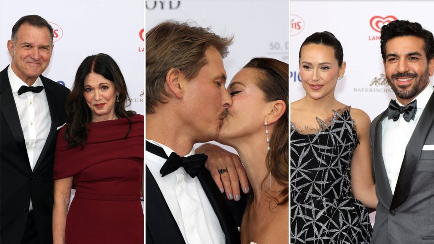 Von Jessica Schwarz gab es einen innigen Kuss für ihren Liebsten. Auch Iris Berben und Elyas M'Barek erschienen mit ihren Part