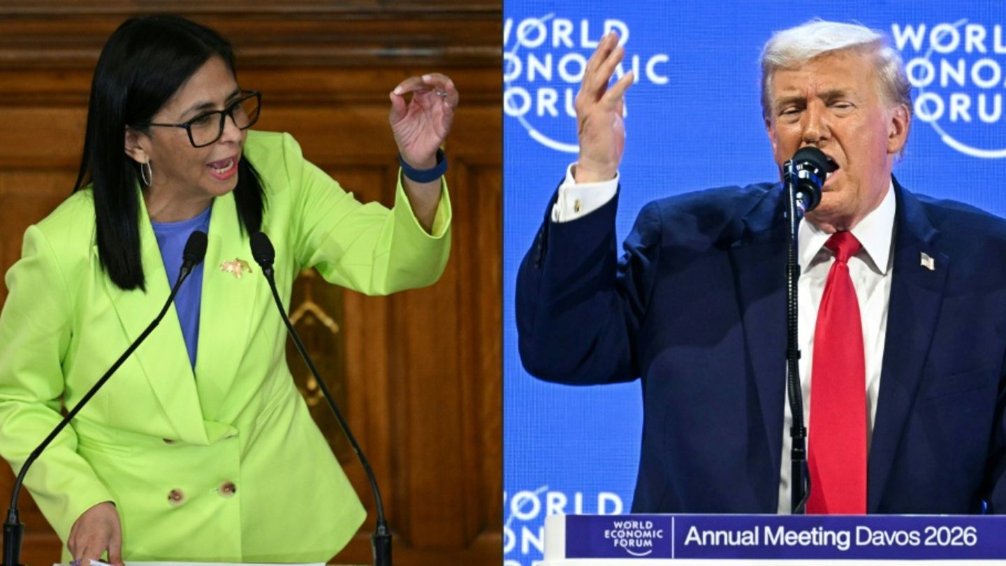 Rodríguez (l.) und Trump