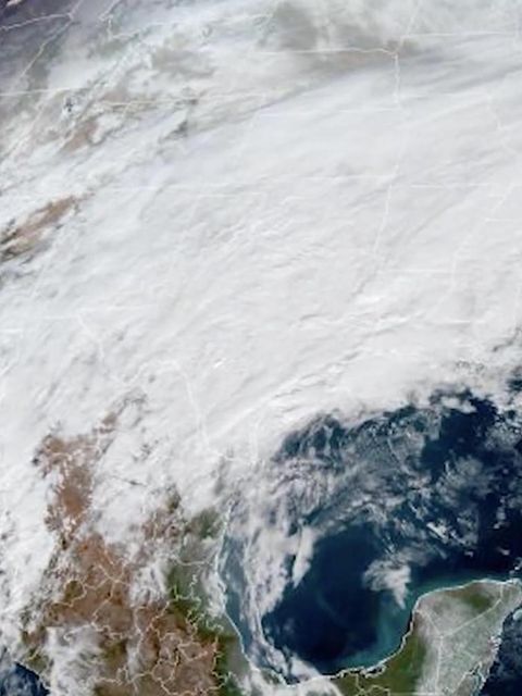 Bild aus dem Weltall von Wintersturm in den USA