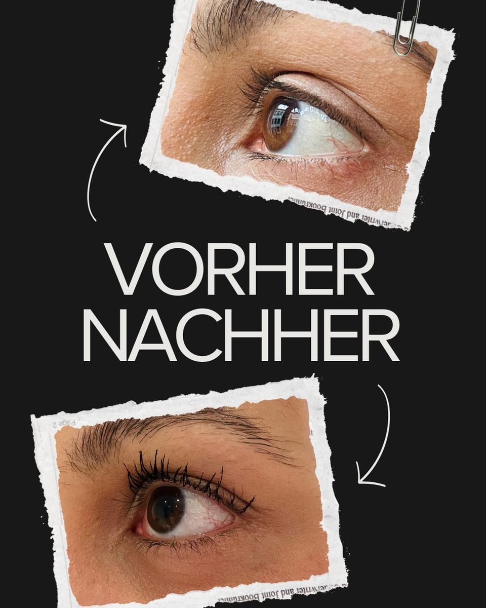 Vorher-Nachher-Foto Benefit Mascara