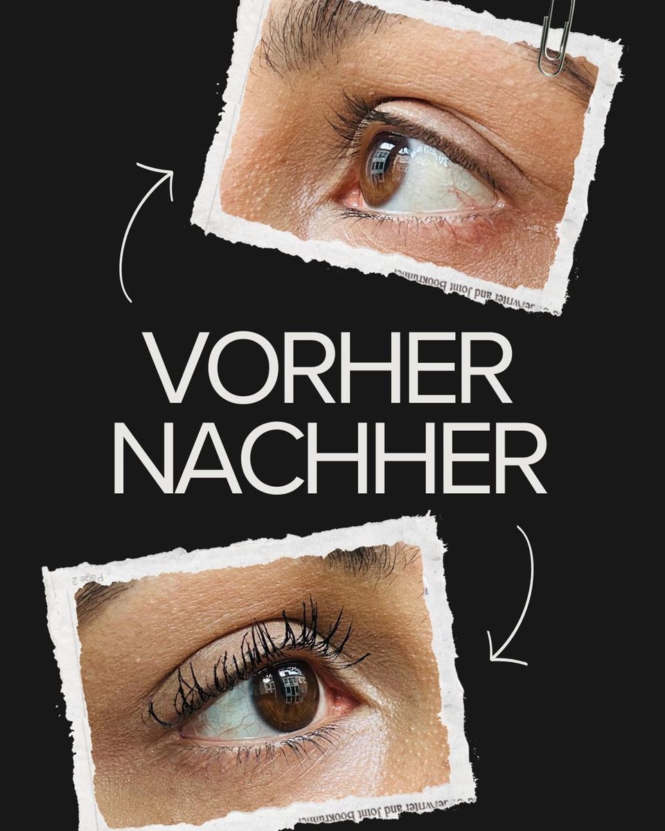 Vorher-Nacher-Foto Cliniqe Mascara