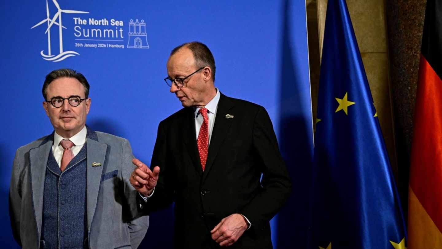 Merz (r.) mit Belgiens Bart De Wever