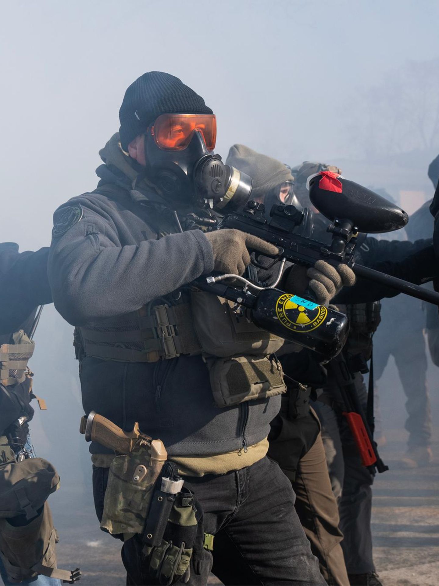 ICE Beamte während der Demonstration