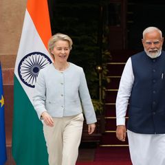 EU-Kommissionspräsidentin Ursula von der Leyen und Indiens Premierminister Narendra Modi