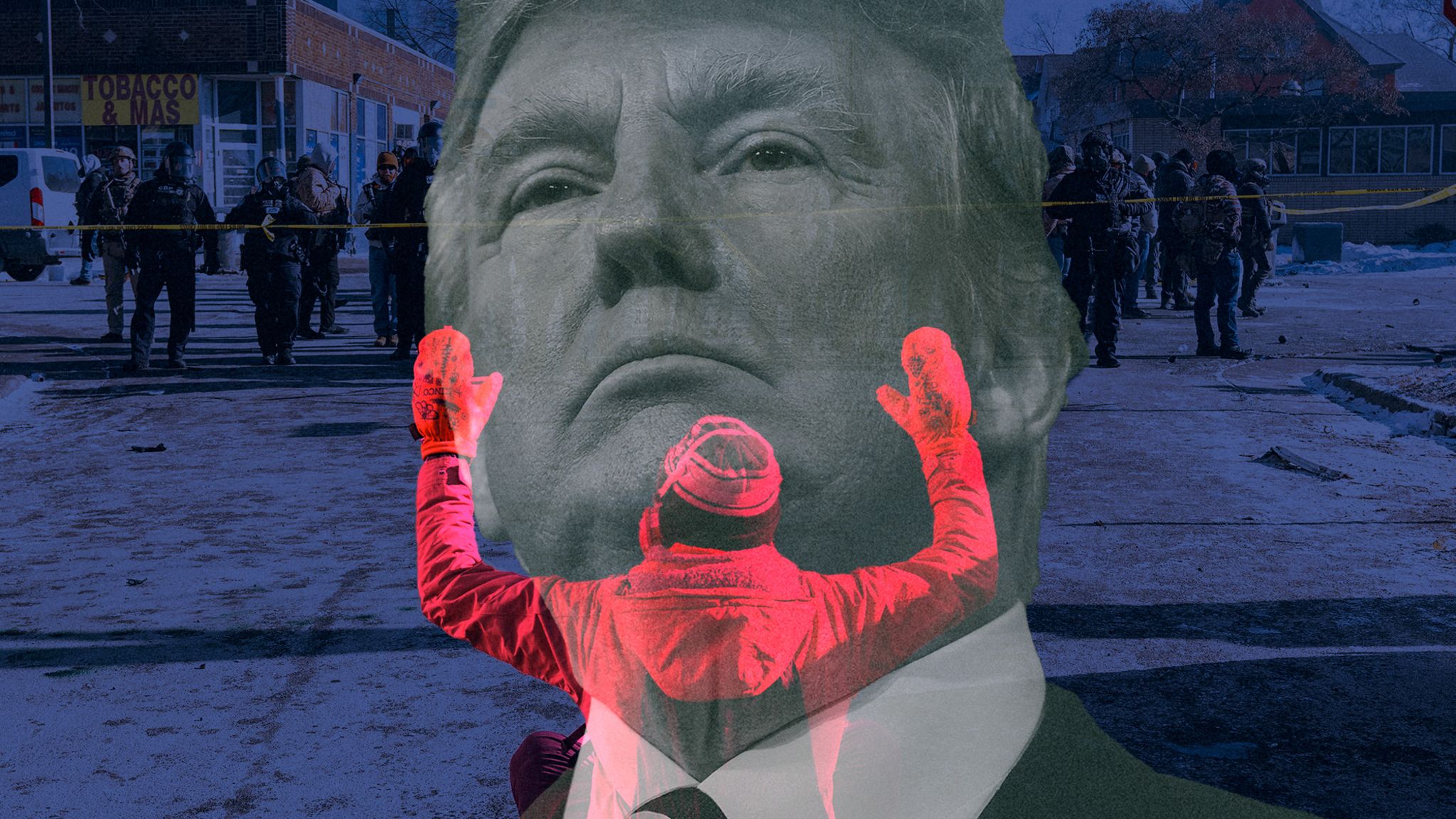 Montage, Trump und ICE