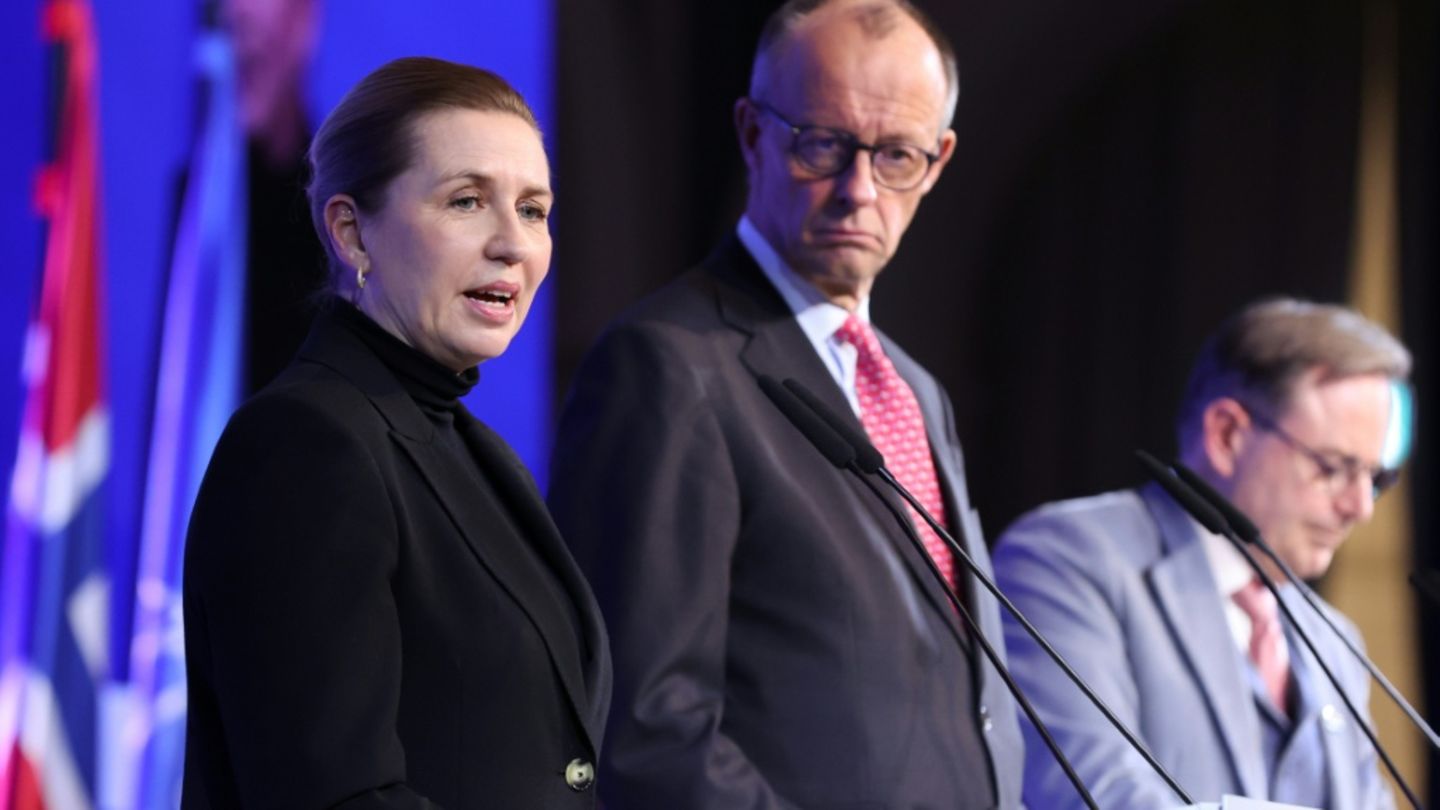 Mette Frederiksen (l.), Friedrich Merz und Bart De Wever