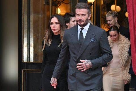 Zeigt sich als Gemeinschaft: Die Beckham-Familie ohne Sohn Brooklyn.