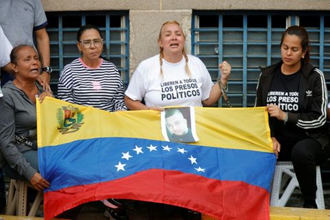 Angehörige politischer Gefangener in Venezuelas Hauptstadt Caracas