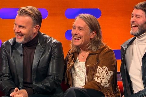 Gary Barlow (v.l., Mark Owen und Howard Donald sind die noch verbliebenen Mitglieder von Take That. Sie lieferten neue Intervi