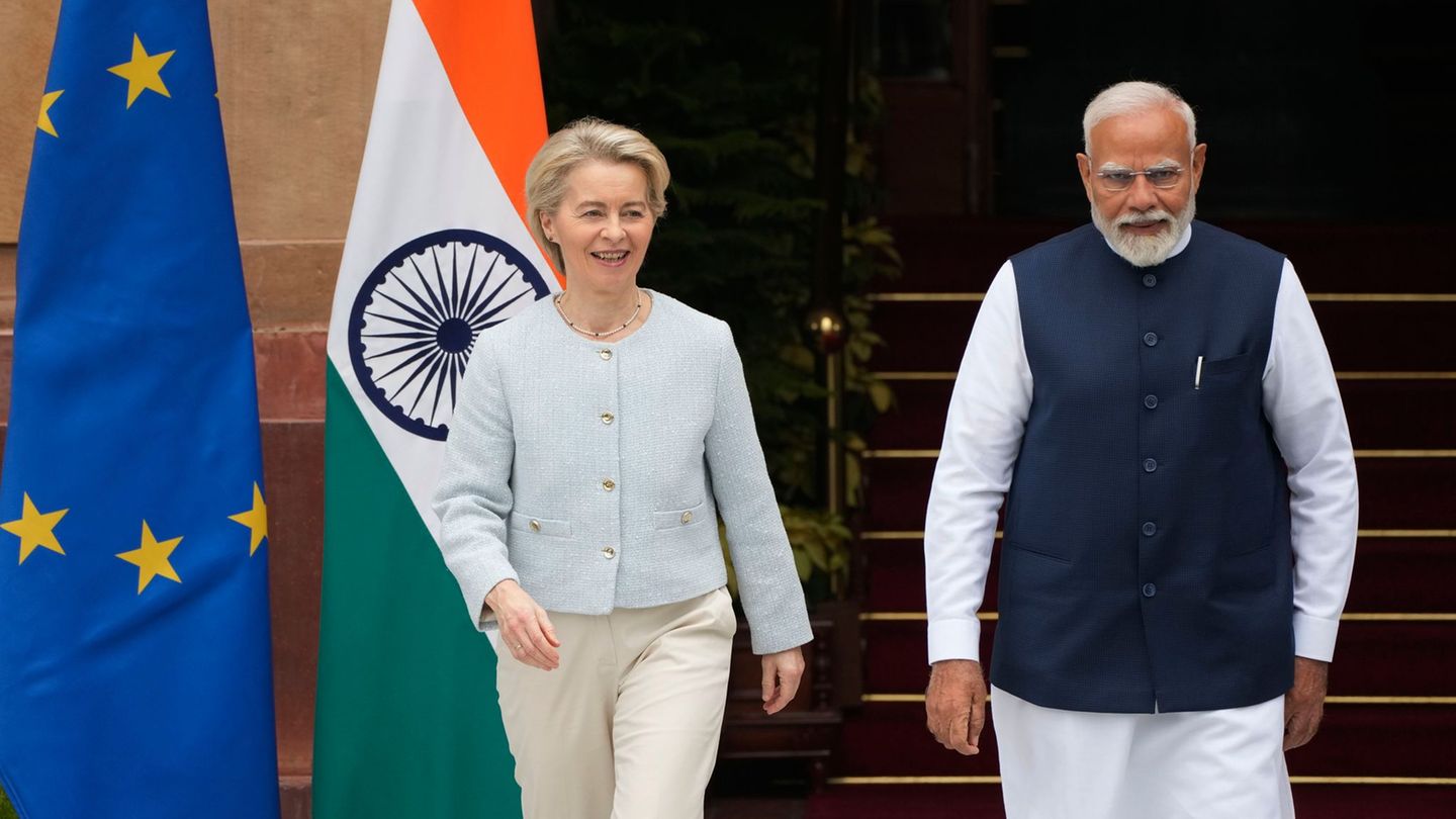 Wollen die Beziehungen zwischen der EU und Indien stärken: Premierminister Narendra Modi und EU-Kommissionschefin Ursula von der