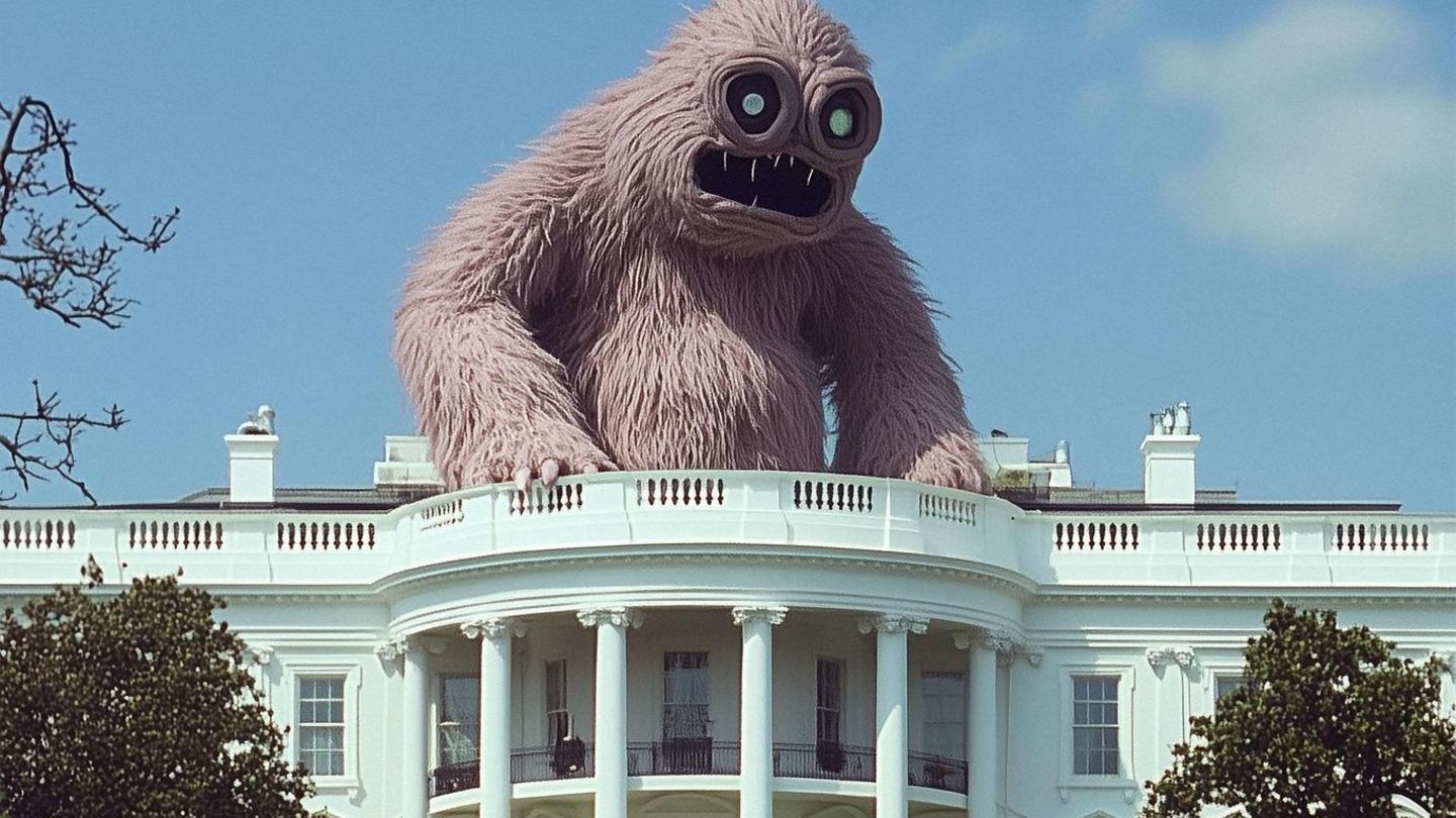 Donald Trump als Monster im Weißen Haus