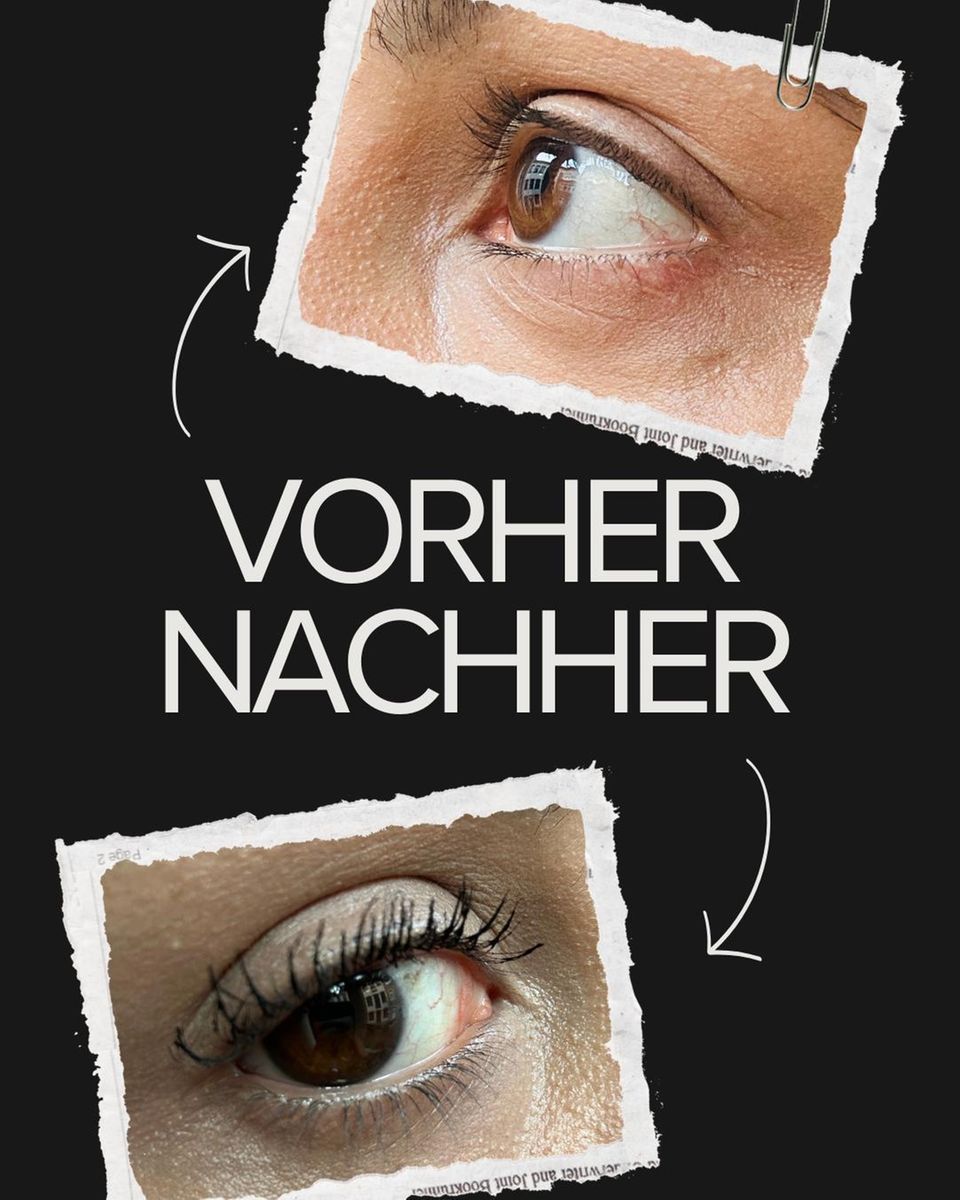 So sieht der Mascara von L’Oréal nach dem Auftragen aus