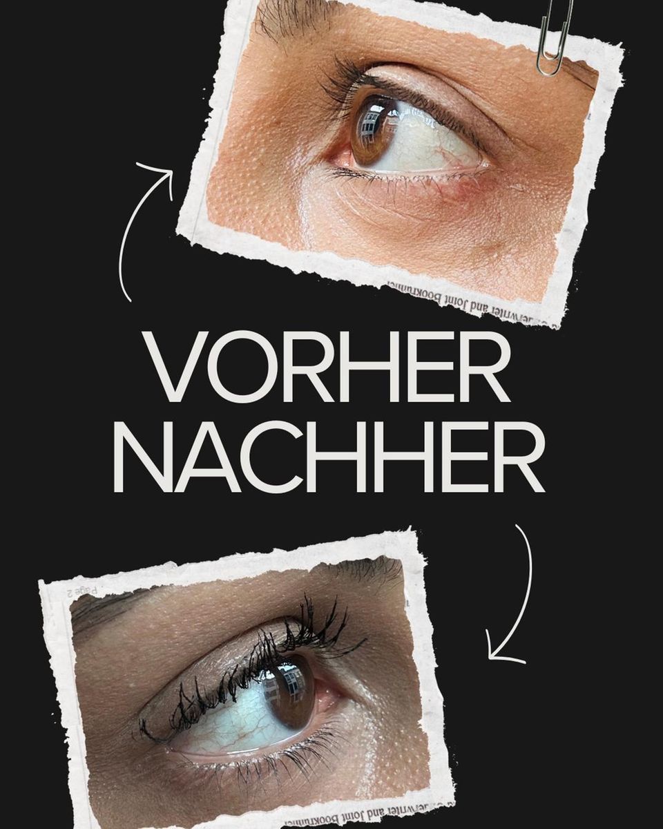 Sie sieht der Mascara von Mac nach dem Auftragen auf.