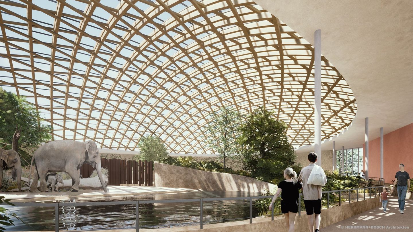 Die neue Elefantenwelt ist das größte Bauprojekt in der Geschichte des landeseigenen Stuttgarter Zoos. Foto: -/herrmann+bisch ar