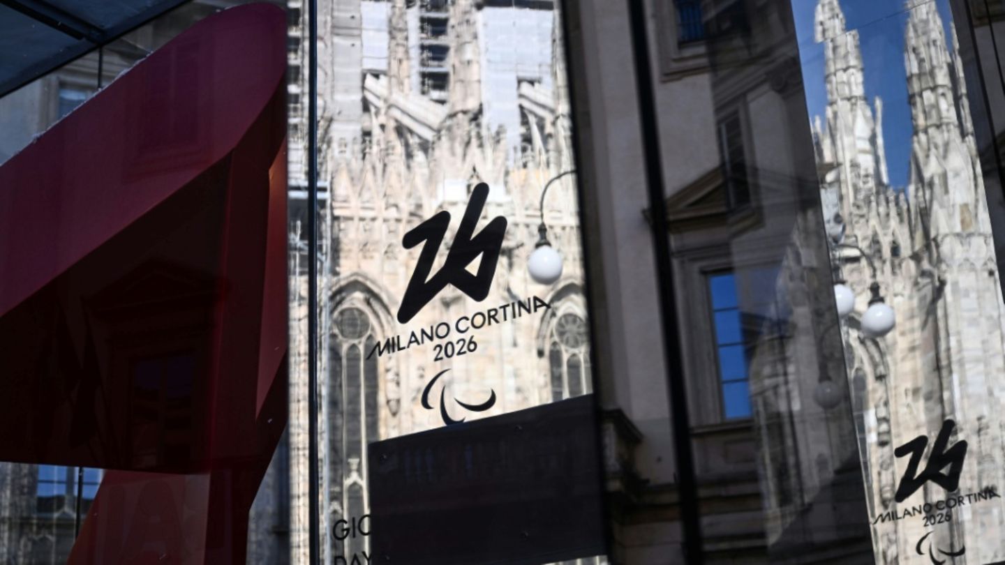 Ein Logo der Olympischen Winterspiele in Mailand