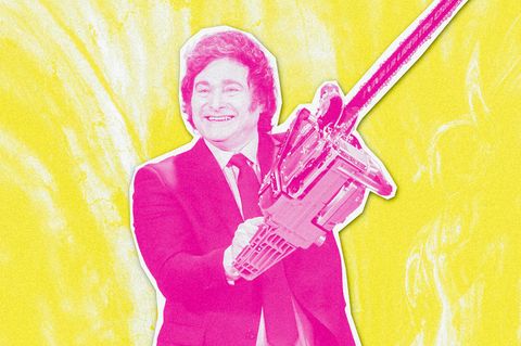 Milei mit einer Kettensäge