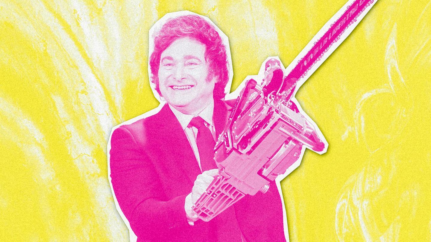 Milei mit einer Kettensäge