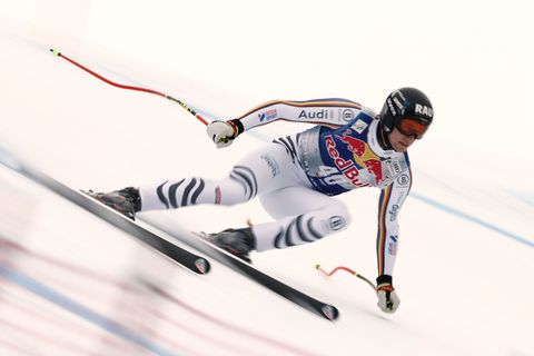 Darf nicht wie erhofft zu Olympia nach Bormio: Abfahrer Luis Vogt. (Archivbild) Foto: Gabriele Facciotti/AP/dpa