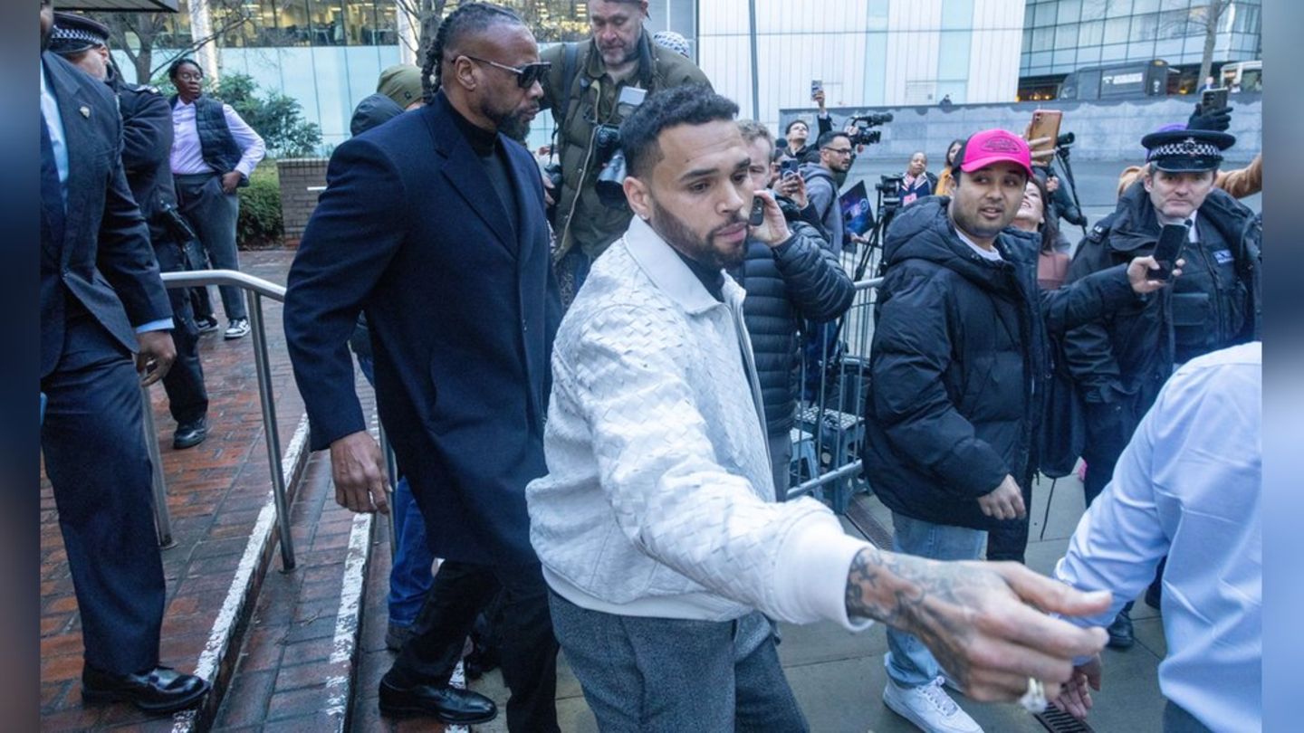 Chris Brown wurde vor Gericht von mehreren Fans begrüßt.