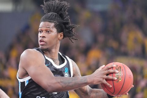 Leonard Thorpe (Hamburg Towers) war gegen Wrocław ein Aktivposten. (Archivbild) Foto: Marcus Brandt/dpa