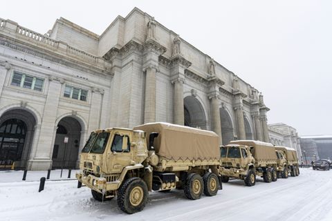 Fahrzeuge der Naionlgarde in Washington