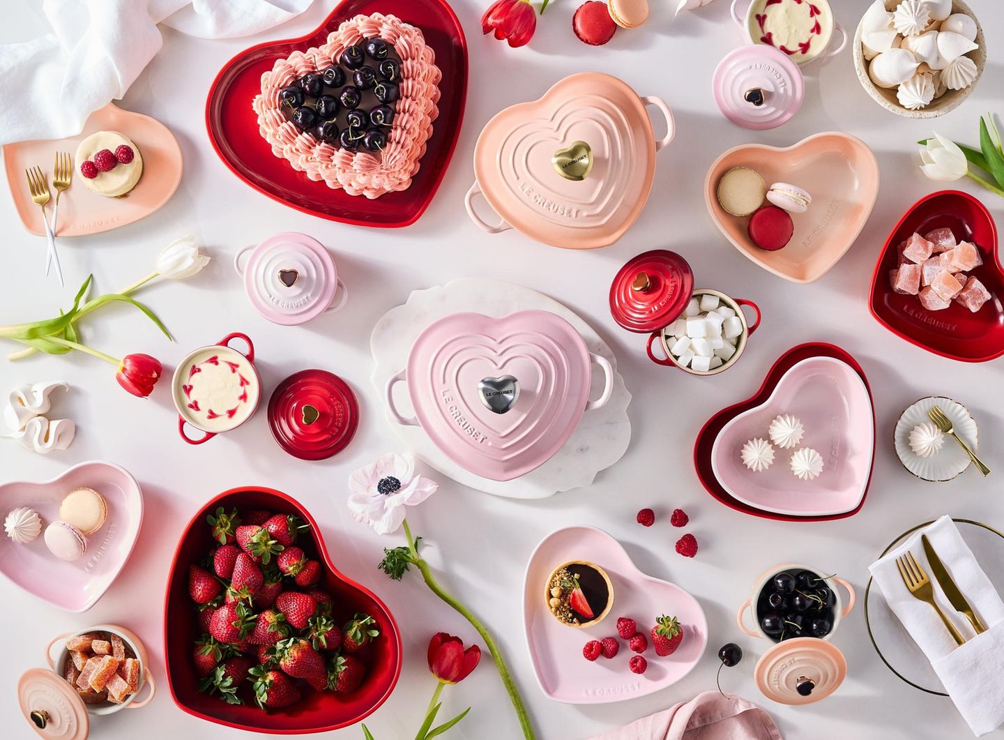 Herz Gourmet-Profitopf aus Gusseisen mit Herzknopf