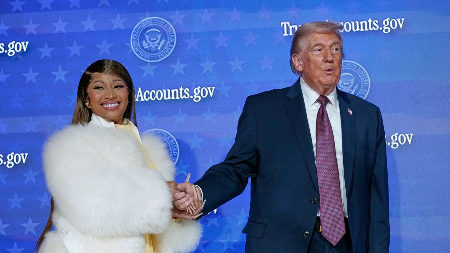 Rapperin Nicki Minaj sagte, sie sei der "wahrscheinlich" größte Fan des US-Präsidenten. Foto: Jose Luis Magana/AP/dpa