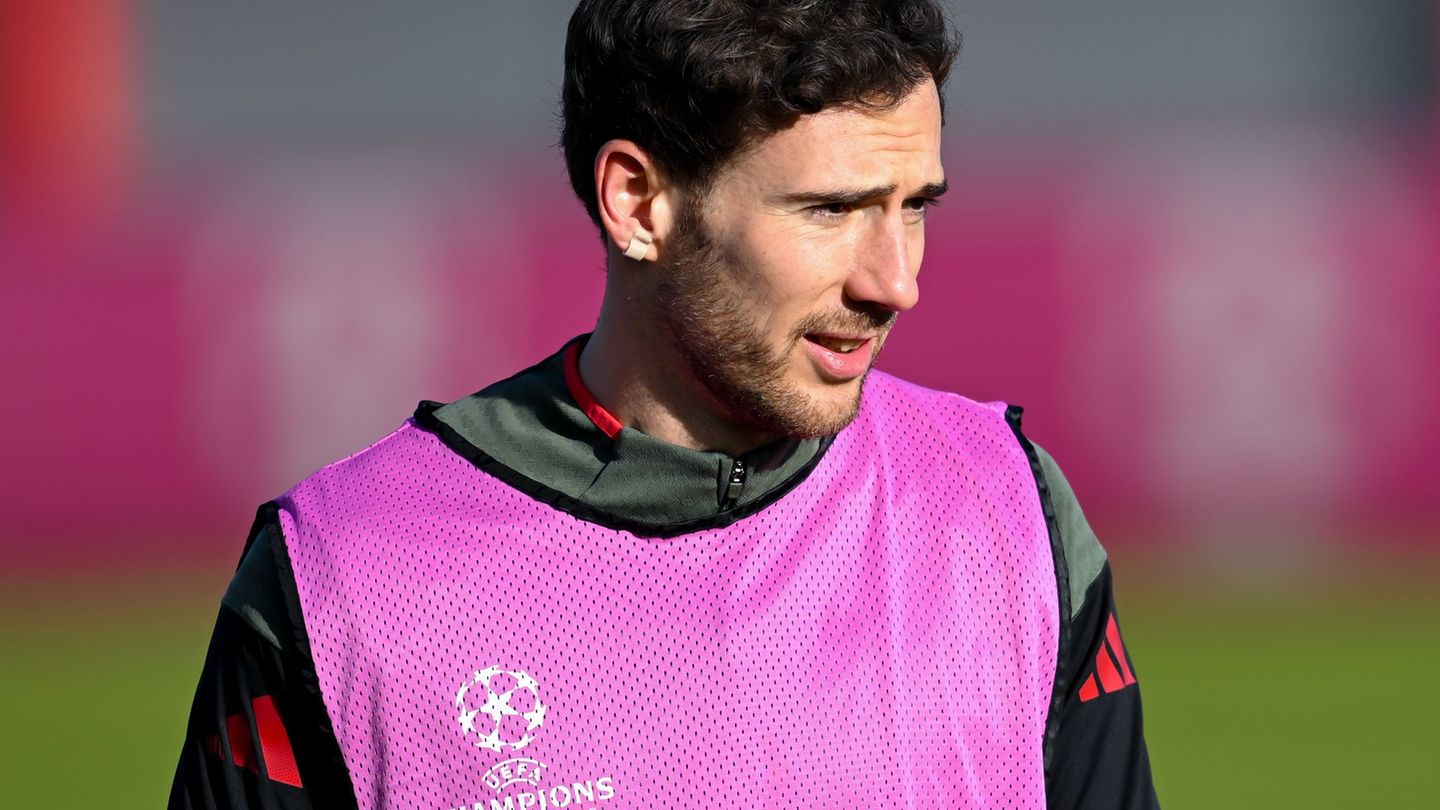 Wo liegt seine Zukunft? Leon Goretzka beim Bayern-Training vor dem Eindhoven-Spiel. Foto: Sven Hoppe/dpa