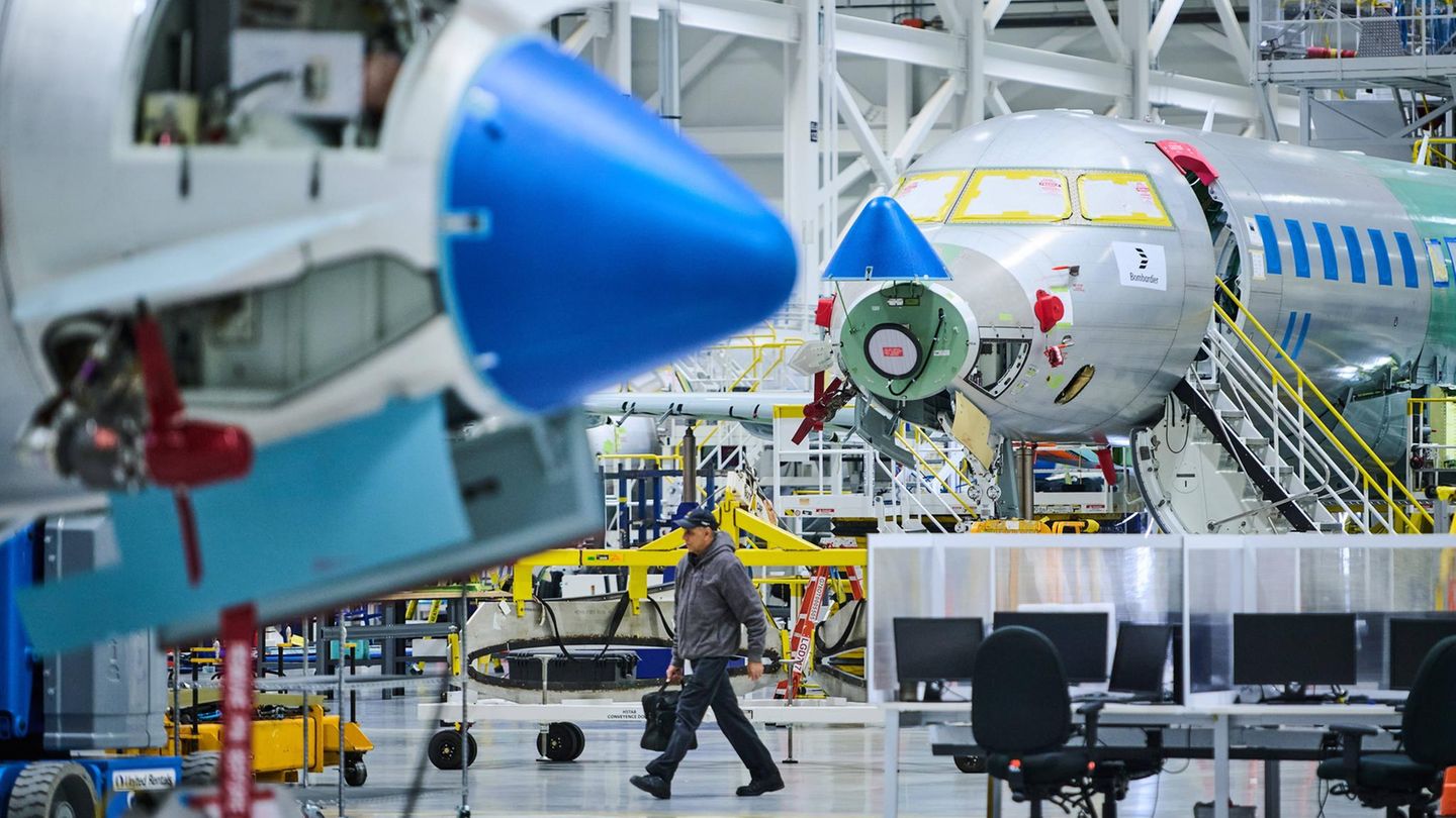 Flugzeug-Produktion bei Bombardier in Kanada: Donald Trump entzieht kanadischen Flugzeugen die Zulassung