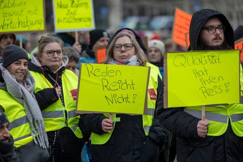 Das umstrittene neue Kita-Gesetz in NRW hat zu breiten Protesten geführt. Foto: Thomas Banneyer/dpa
