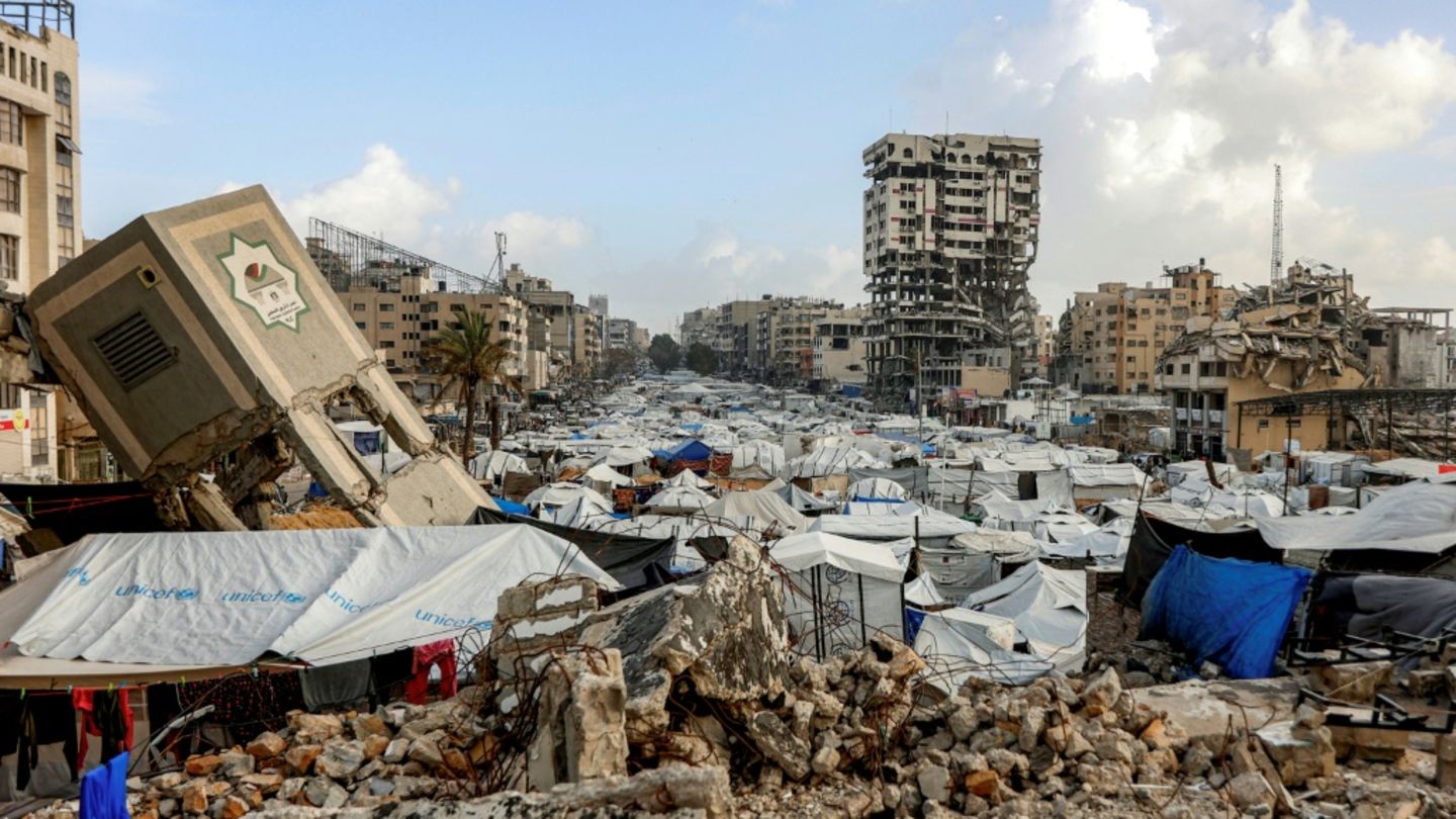 Zelte von Vertriebenen in der Stadt Gaza diese Woche