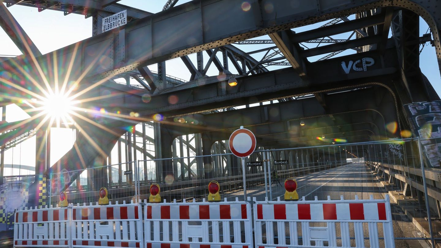 Die Hamburger Wirtschaftsbehörde hat den Abbau der beschädigten Freihafenelbbrücke angekündigt. (Archivbild) Foto: Christian Cha