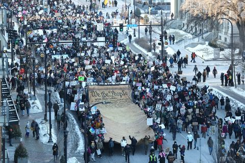 Demonstrationszug in Minneapolis