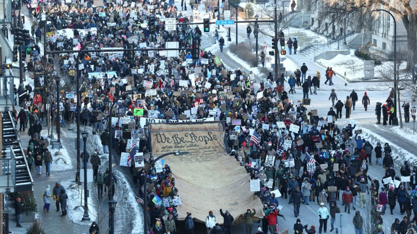 Demonstrationszug in Minneapolis