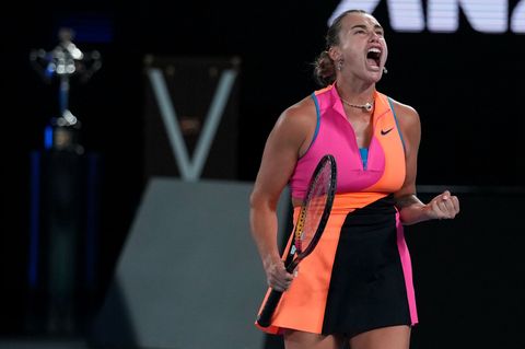 Aryna Sabalenka hat in Melbourne ihren dritten Titel verpasst. Foto: Dita Alangkara/AP/dpa