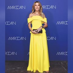 Sylvie Meis strahlt auf der Berlin Fashion Week.