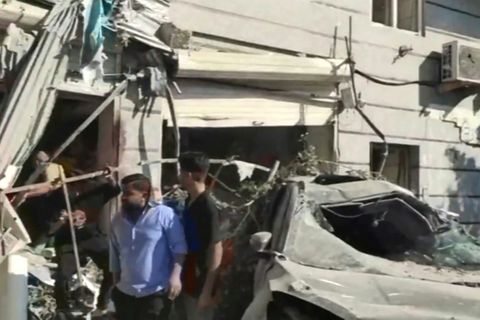 Durch Explosion beschädigtes Gebäude