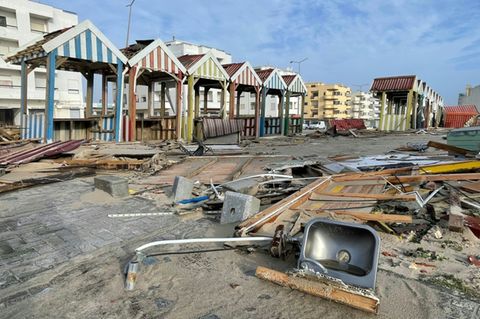 Sturmschäden in Praia da Vieira, Donnerstag