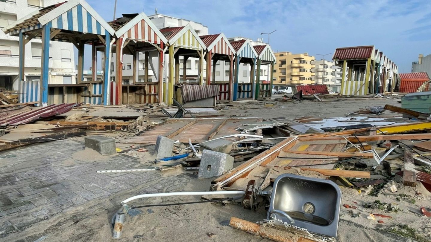 Sturmschäden in Praia da Vieira, Donnerstag