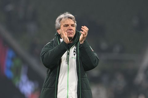 Wie lange noch Trainer in Bremen? Horst Steffen nach dem 1:1 gegen Borussia Mönchengladbach. Foto: Carmen Jaspersen/dpa