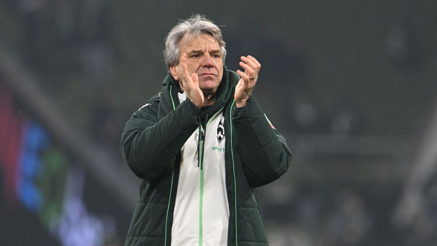 Wie lange noch Trainer in Bremen? Horst Steffen nach dem 1:1 gegen Borussia Mönchengladbach. Foto: Carmen Jaspersen/dpa