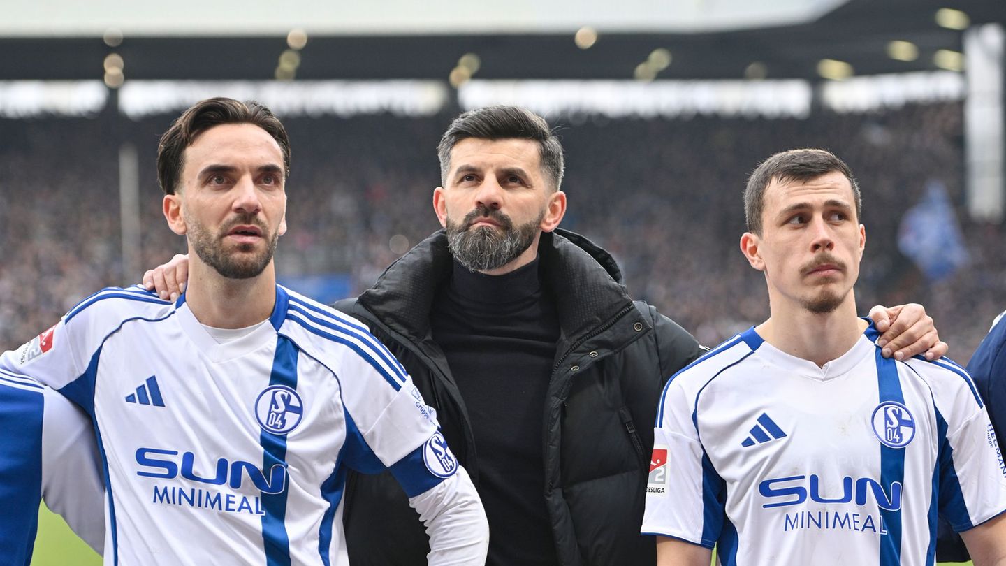Trainer Miron Muslic (M) muss auf Schalke seine erste kleine Krise bewältigen. Foto: Anke Waelischmiller/dpa