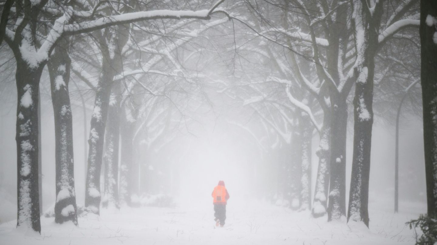 Spaziergänger im Schnee