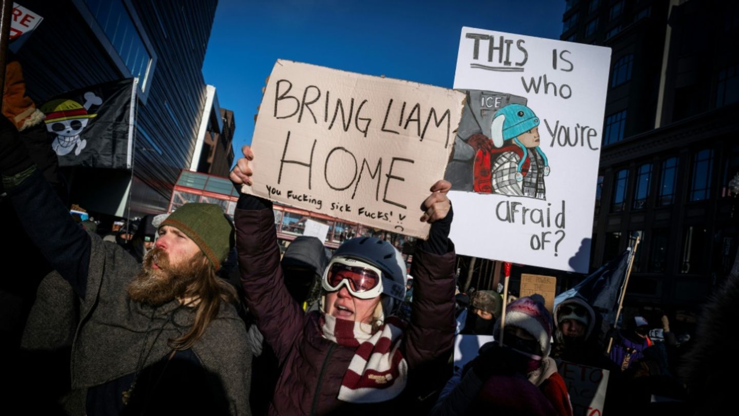 Protest für Liams Freilassung am 23. Januar in Minneapolis