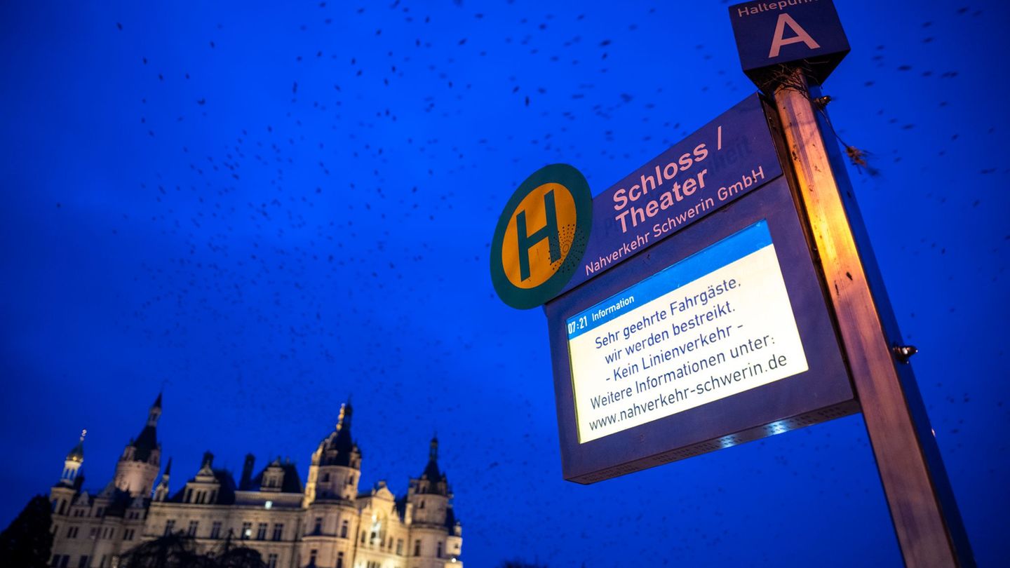 Warnstreiks legen auch den Nahverkehr in Schwerin lahm. Foto: Philip Dulian/dpa