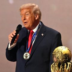 Donald Trump bei der Gruppenauslosung für die Fußball-WM