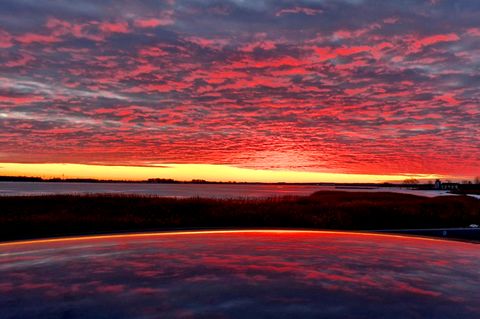 Der Sonnenaufgang an der dänischen Wieck