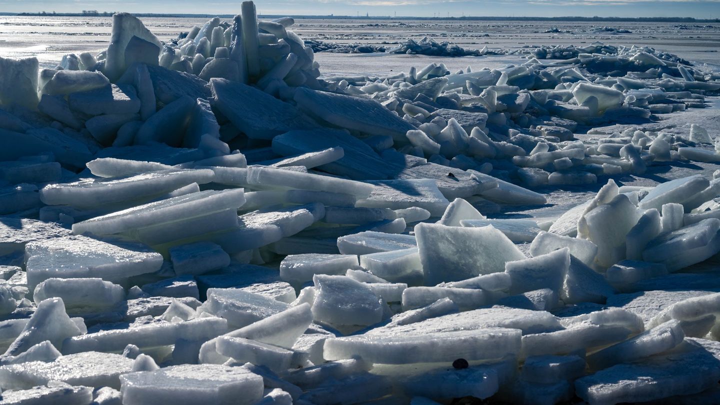 Eisberge auch vor Rügen - anhaltender Frost und starker Wind machen es möglich. Foto: Stefan Sauer/dpa