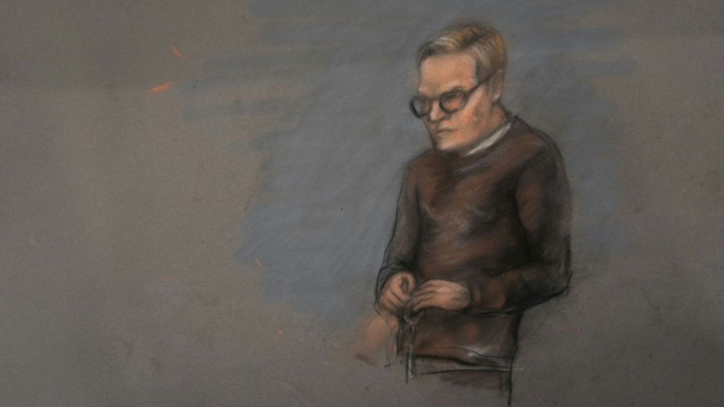 Gerichtszeichnung von Hoiby vom ersten Prozesstag